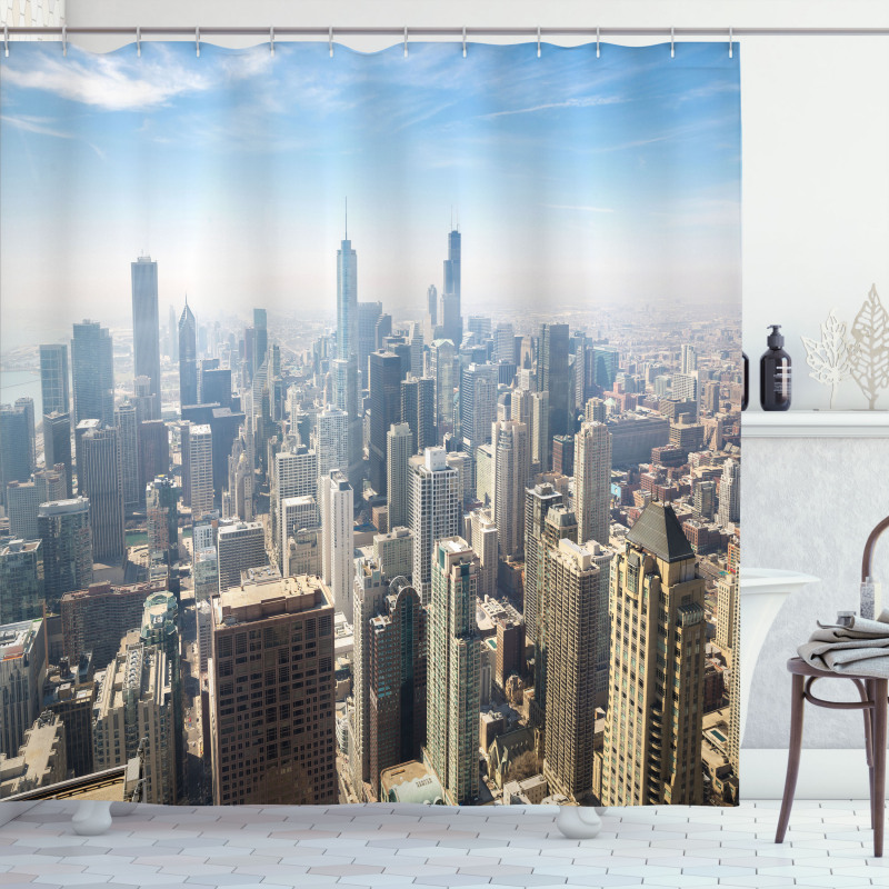 Chicago Aerial View Shower Curtain