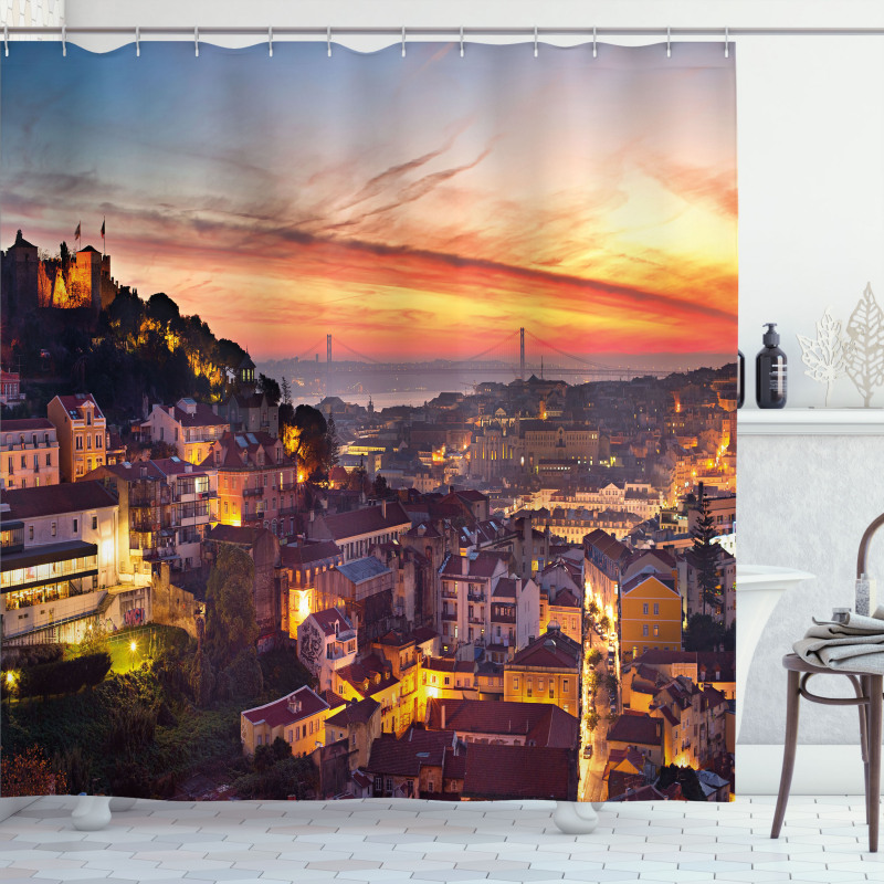 Cityscape of Lisbon Shower Curtain