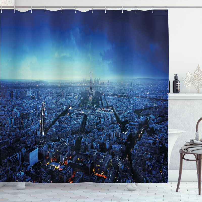 Eiffel Tower Cityscape Shower Curtain