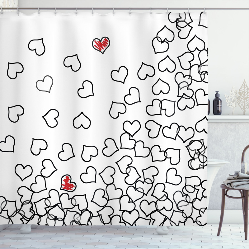 Wedding Heart Shape Shower Curtain