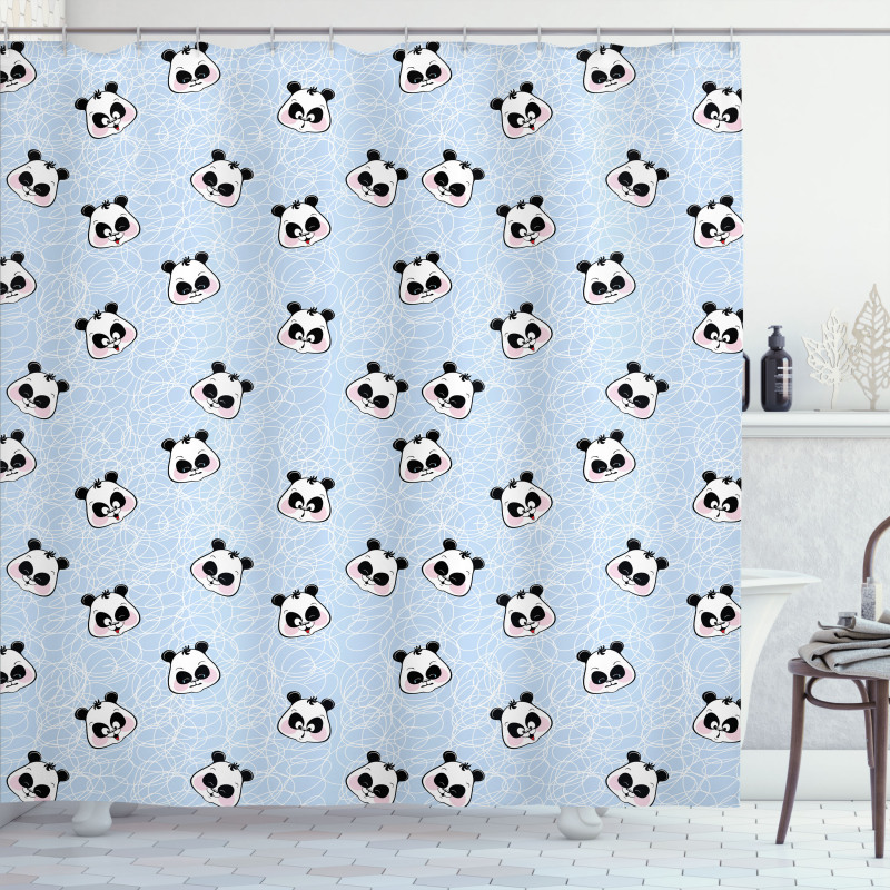 Funny Cartoon Panda Baby Shower Curtain