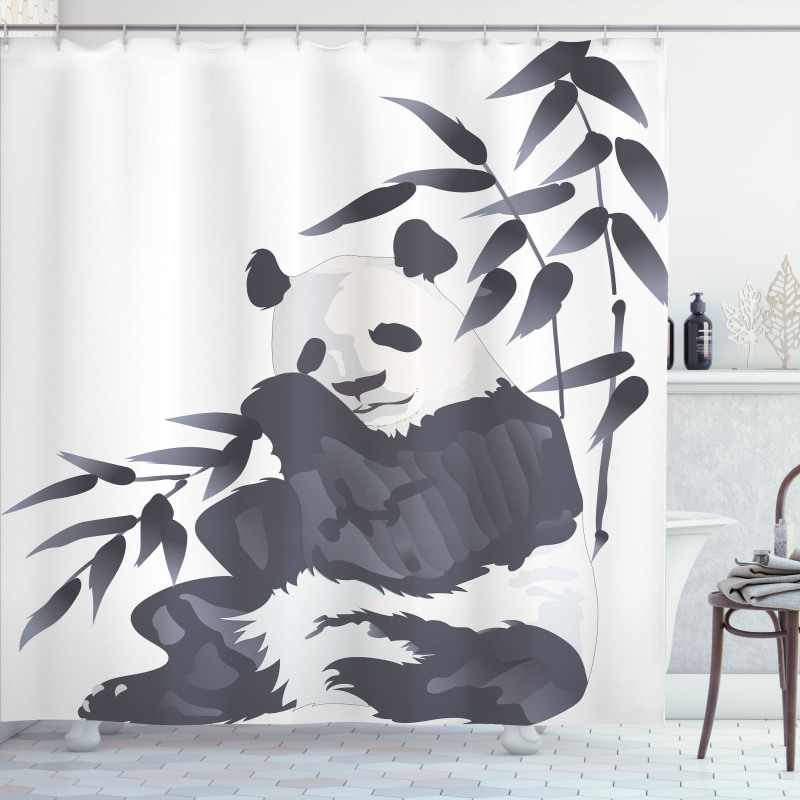 Panda in Zoo Chinese Shower Curtain