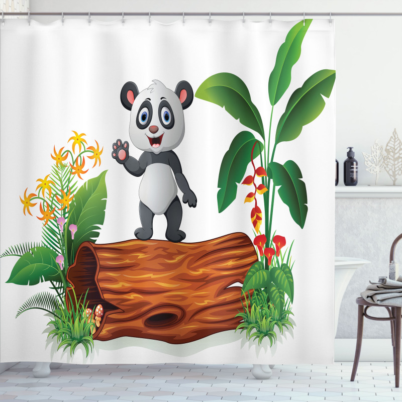 Baby Panda Posing Shower Curtain