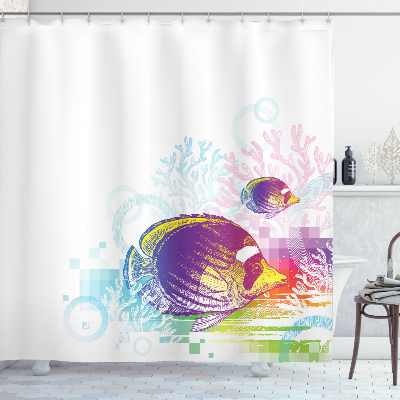 Fish Sea Theme Shower Curtain