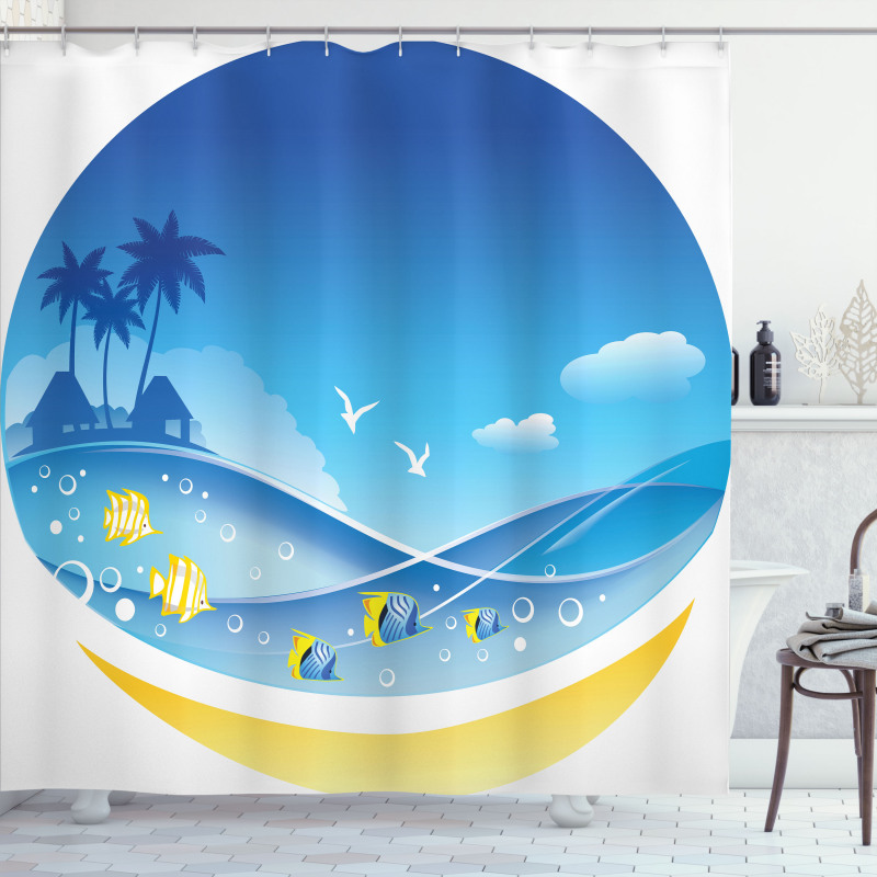 Tropic Cartoon Sea Shower Curtain