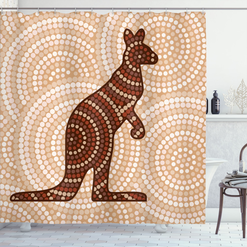 Kangaroo with Dots Shower Curtain