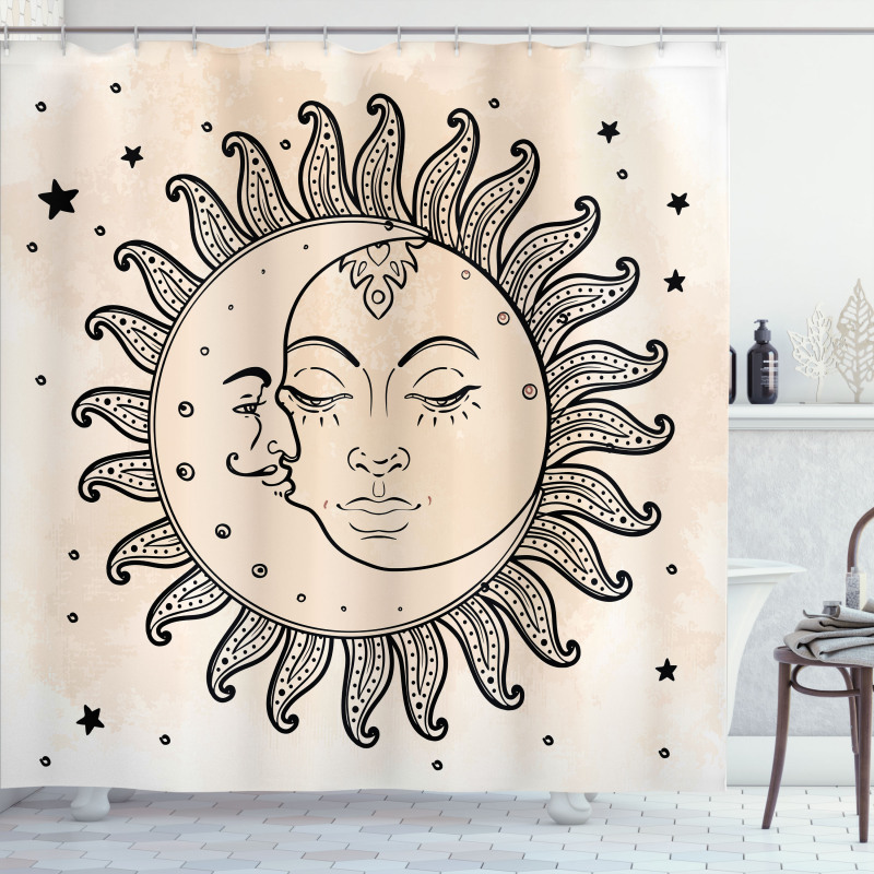 Sun and Moon Mystical Shower Curtain