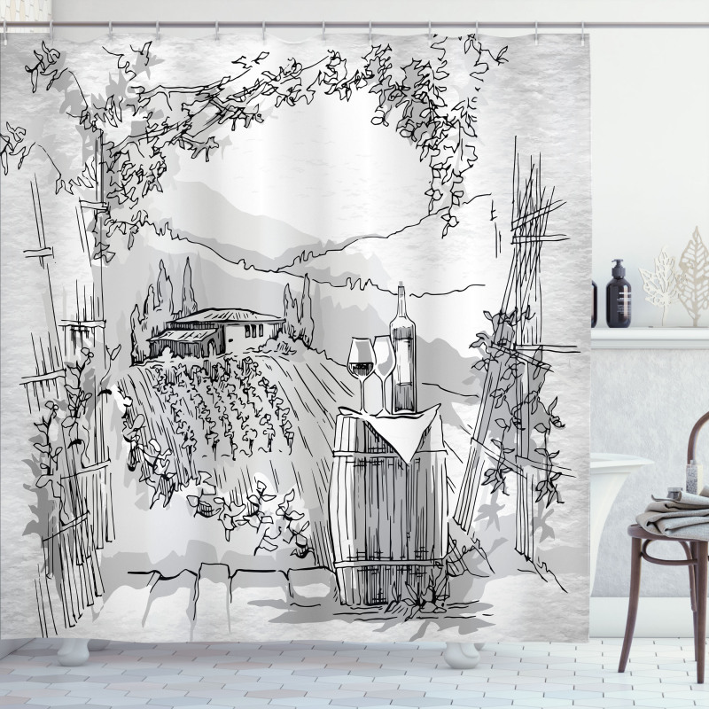 Valley Winery House Art Shower Curtain