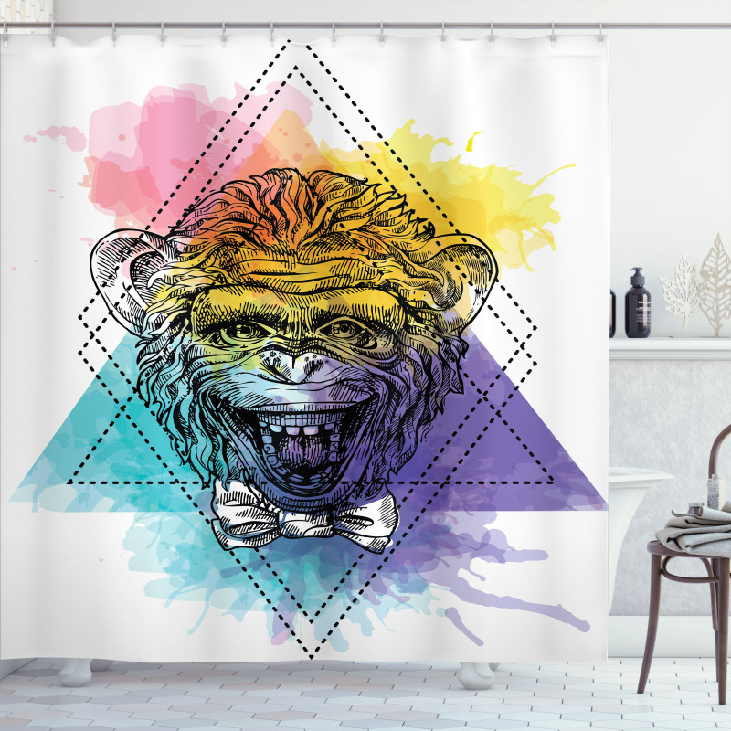 Funny Geometric Shower Curtain