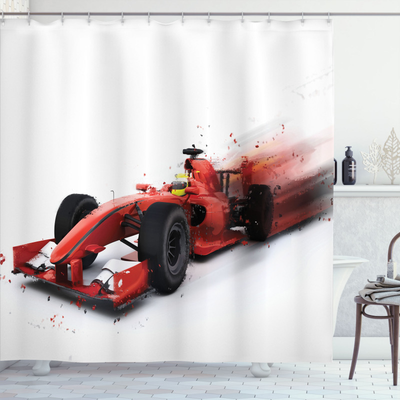 Formula Auto Racing Design Shower Curtain