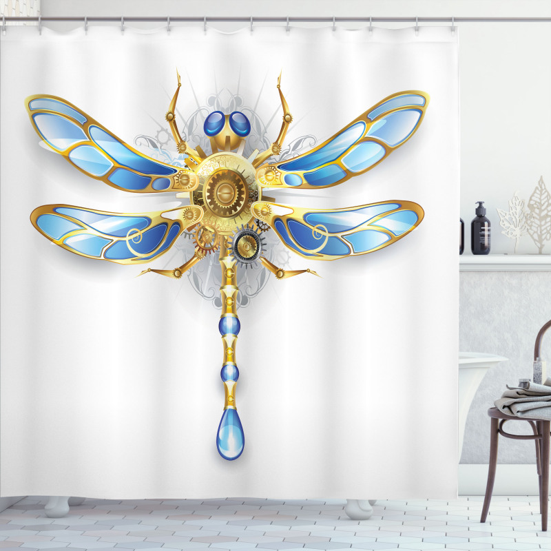 Mechanical Dragonfly Shower Curtain