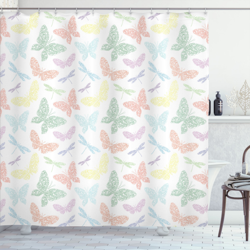 Butterfly Dragonfly Shower Curtain