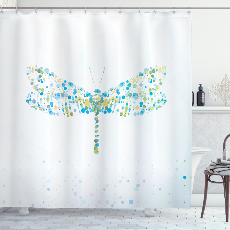 Dragonfly with Dots Shower Curtain