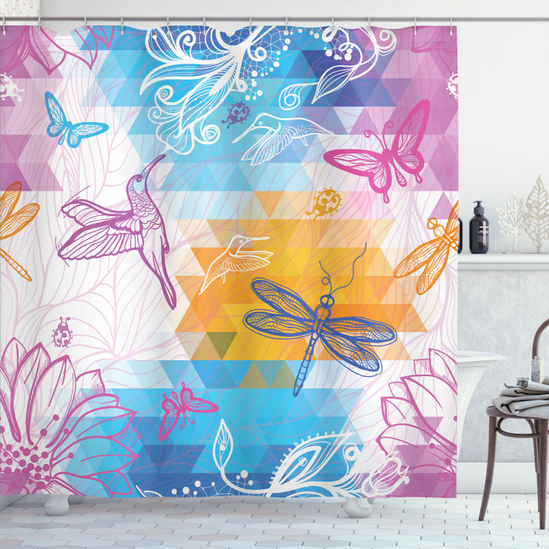 Butterflies Dragonflies Shower Curtain