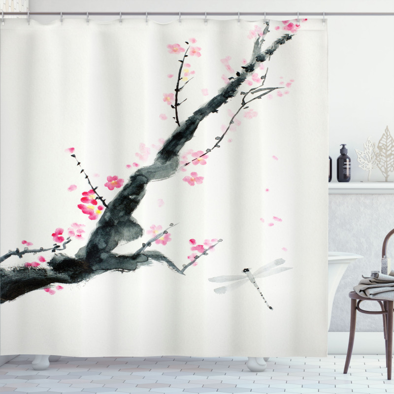 Cherry Sakura Tree Shower Curtain