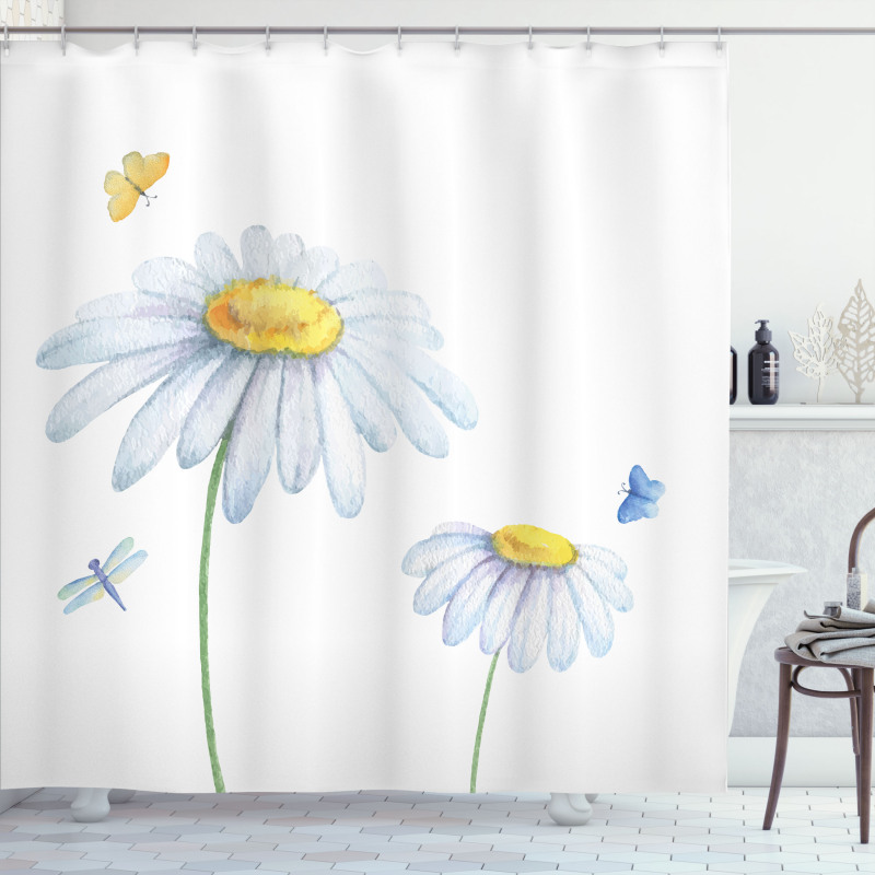 Chamomile Soft Nature Shower Curtain