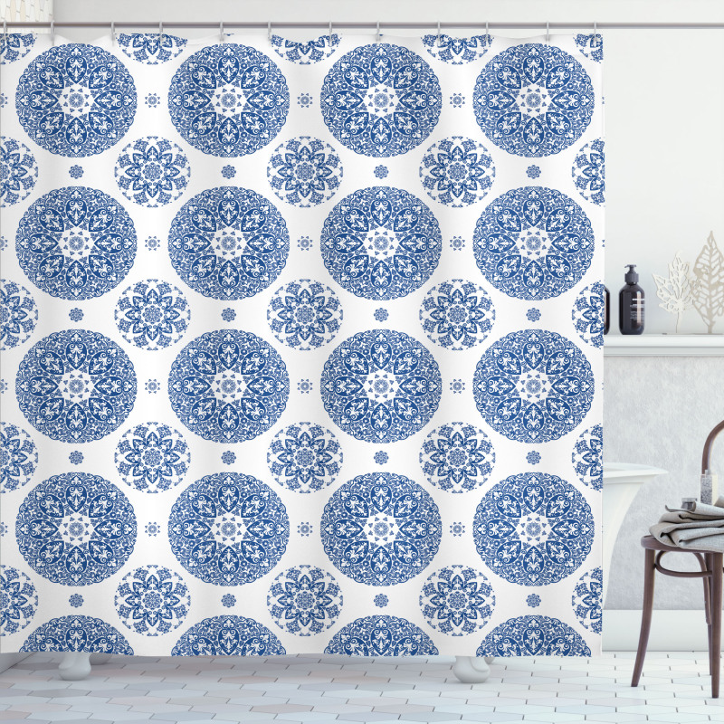 Vintage French Blue Shower Curtain