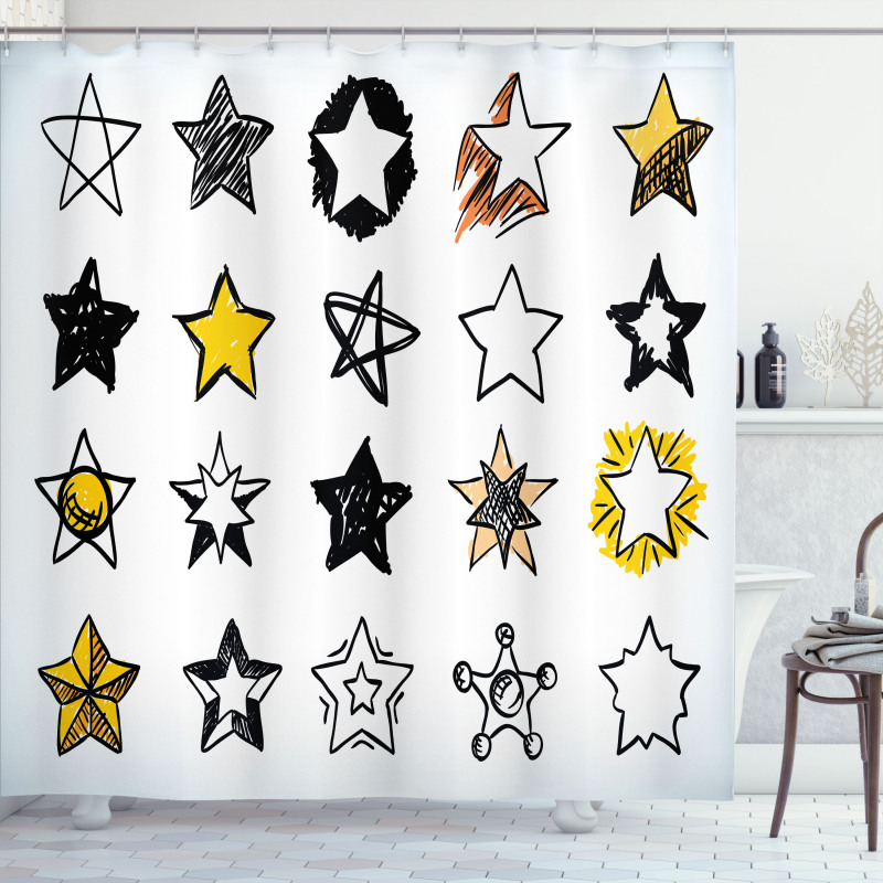 Punk Shapes and Designs Shower Curtain