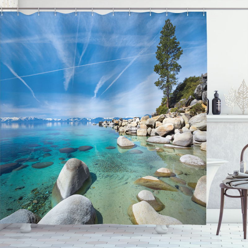 Coastal Tropical Tahoe Shower Curtain