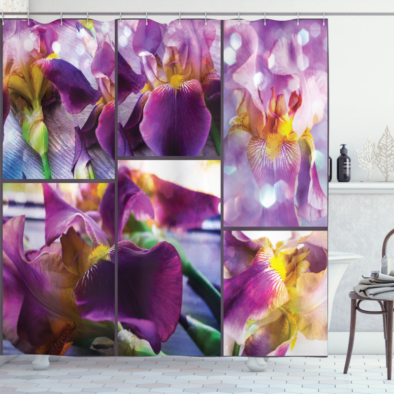 Blooming Iris Flowers Shower Curtain
