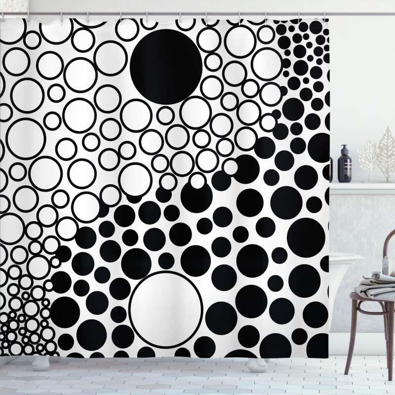 Abstract Retro Dots Shower Curtain