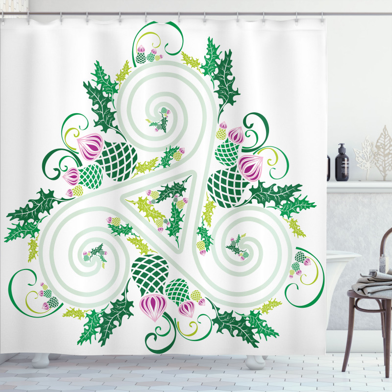 Celtic Curved Lines Art Shower Curtain