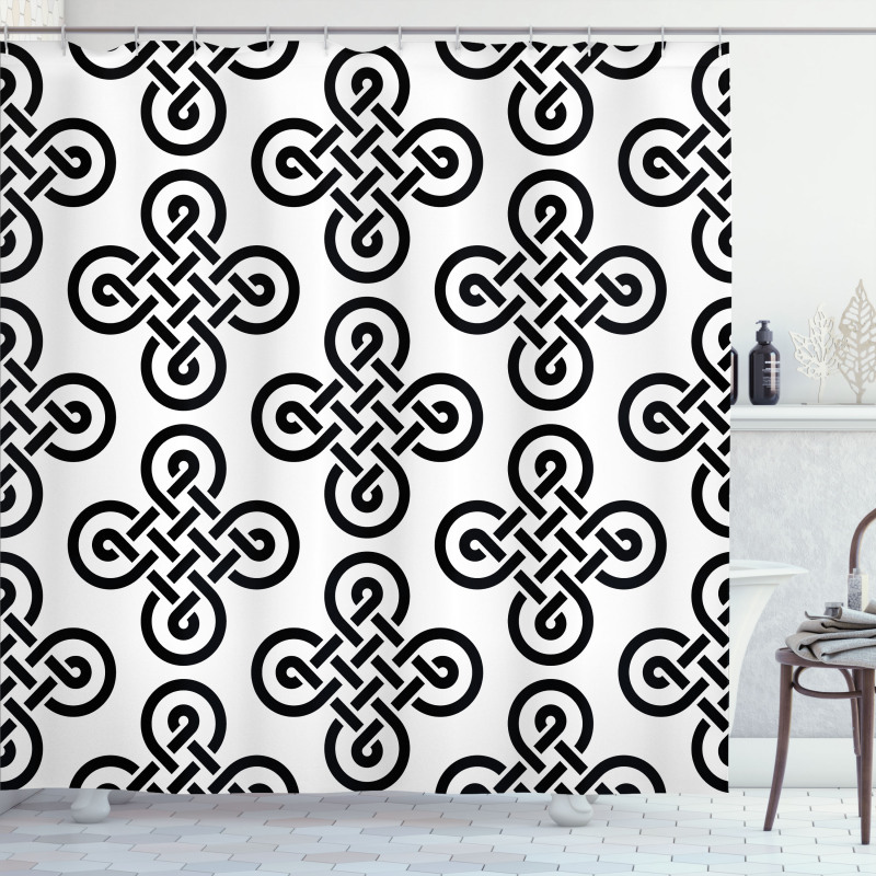 Old-Fashion Knot Motifs Shower Curtain