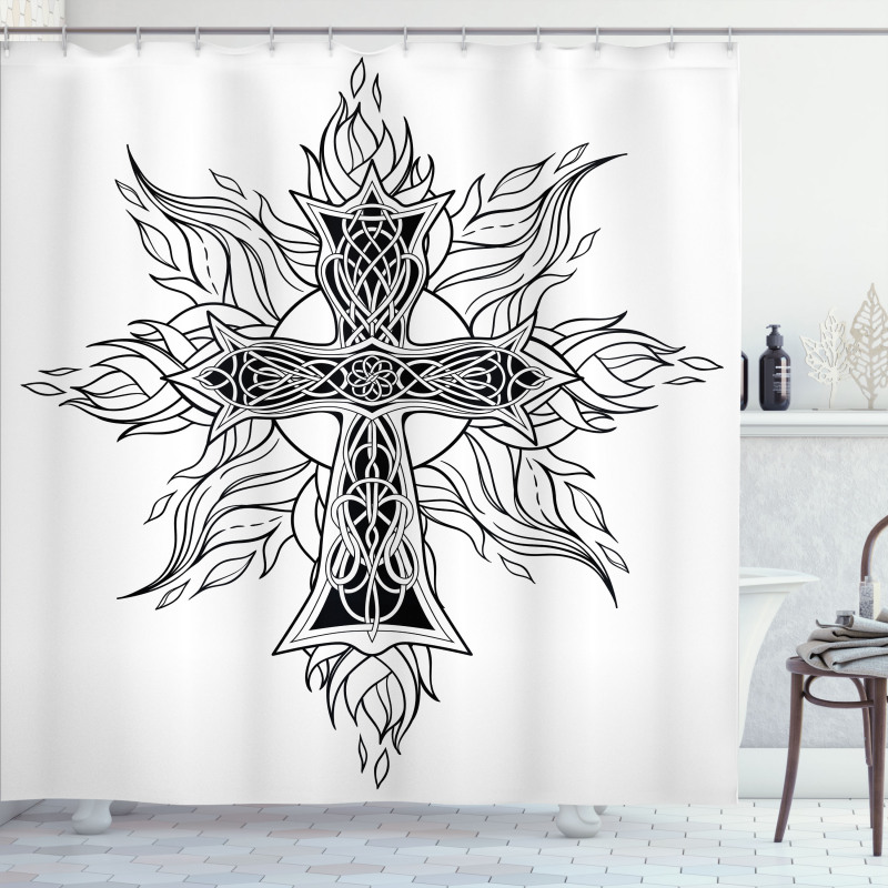 Gothic Flames Shape Shower Curtain