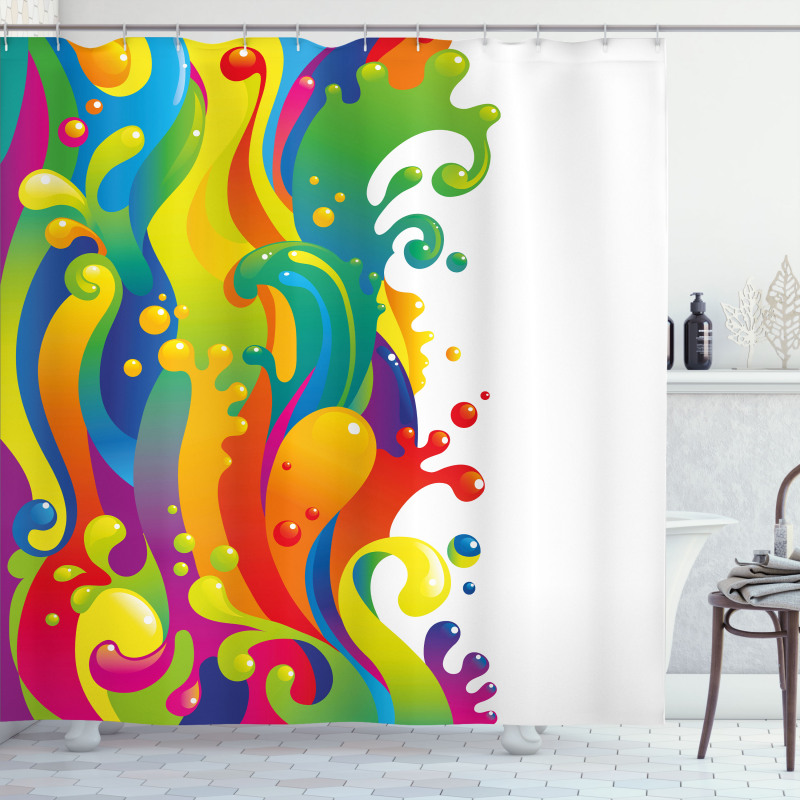 Rainbow Splash Shower Curtain