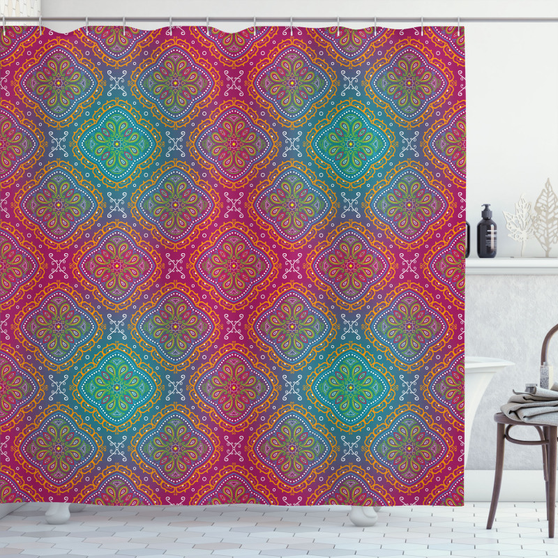 Boho Ombre Floral Shower Curtain