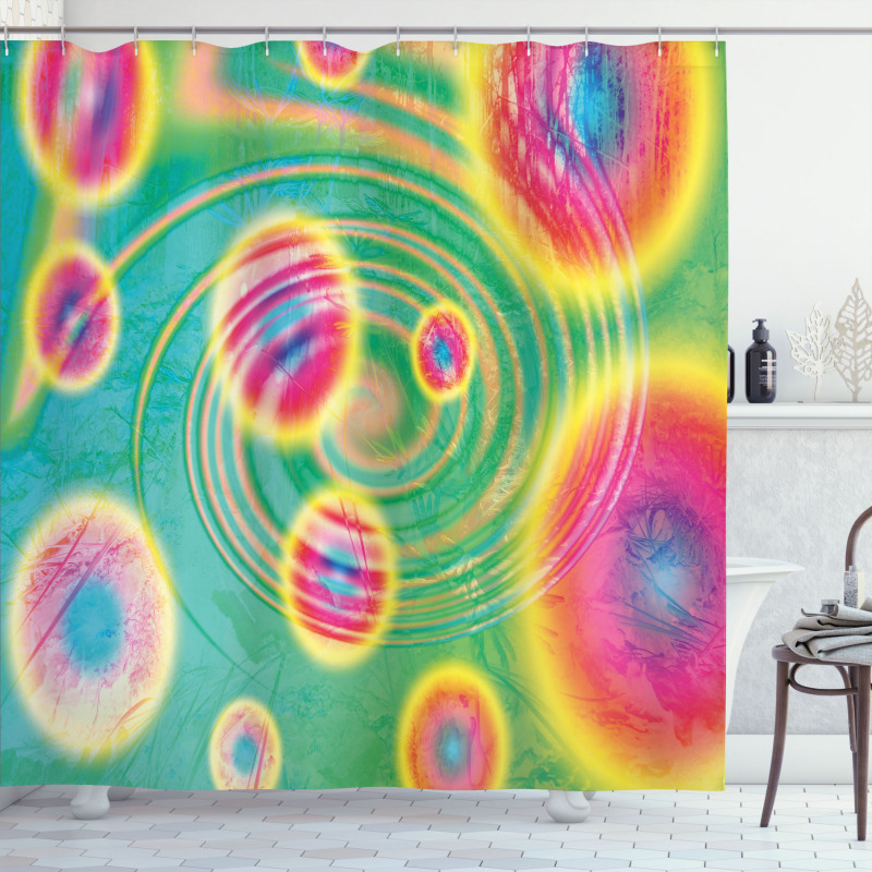 Outer Space Retro Shower Curtain