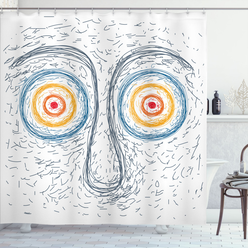 Face Hypnotic Eyes Shower Curtain