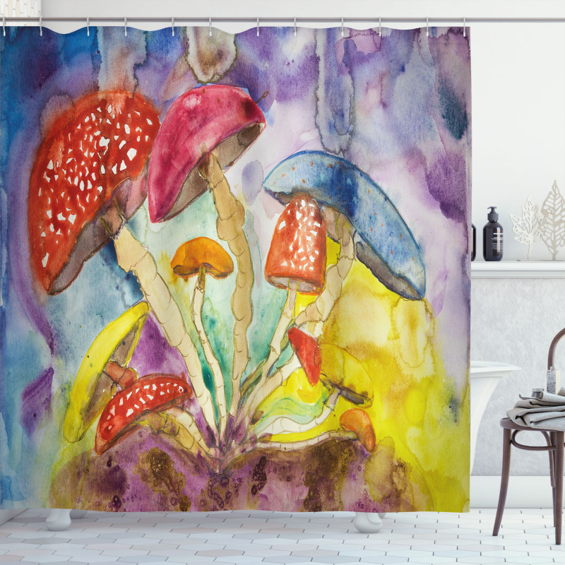 Watercolor Forest Shower Curtain