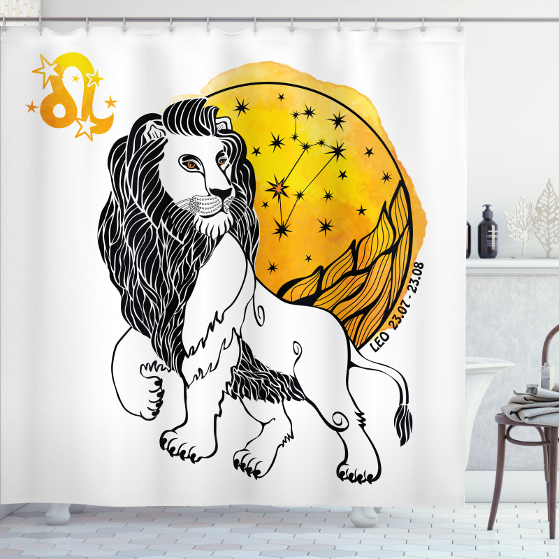 Zodiac Leo Art Shower Curtain