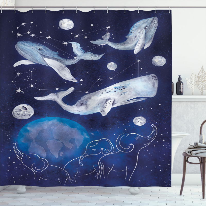 Space Universe Planet Shower Curtain