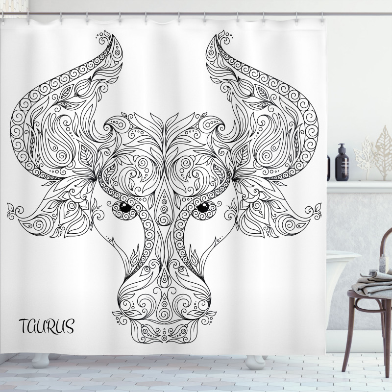 Astrology Taurus Sign Shower Curtain