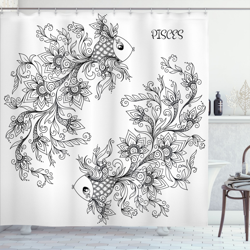 Astrology Pisces Sign Shower Curtain