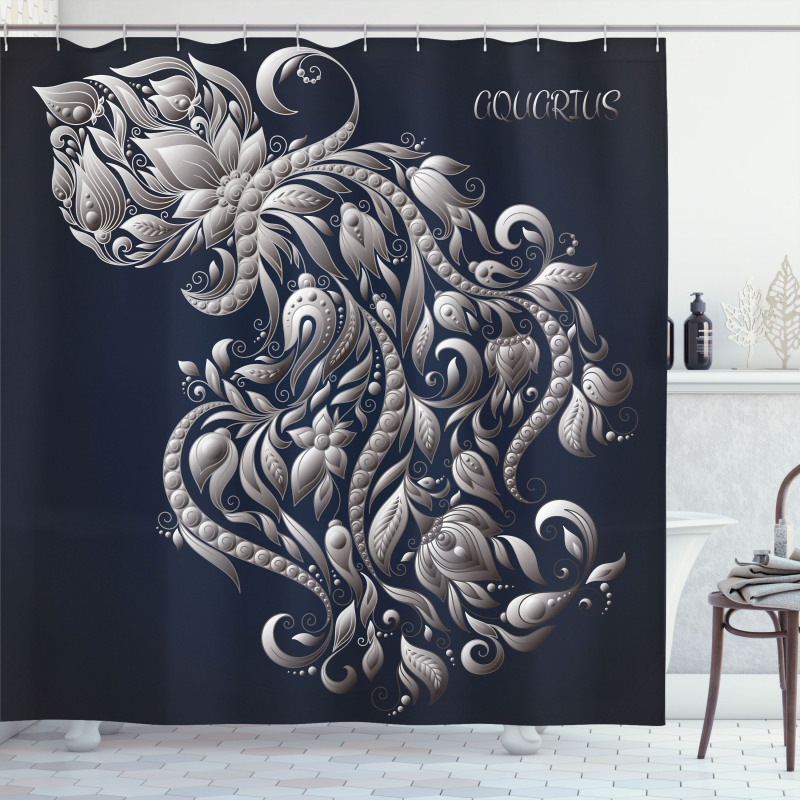 Aquarius Astrology Shower Curtain