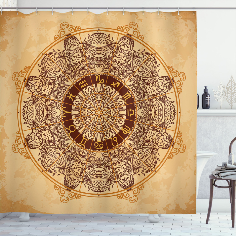 Astrology Aged Shower Curtain
