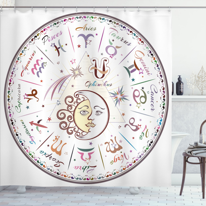 Astrological Horoscope Shower Curtain