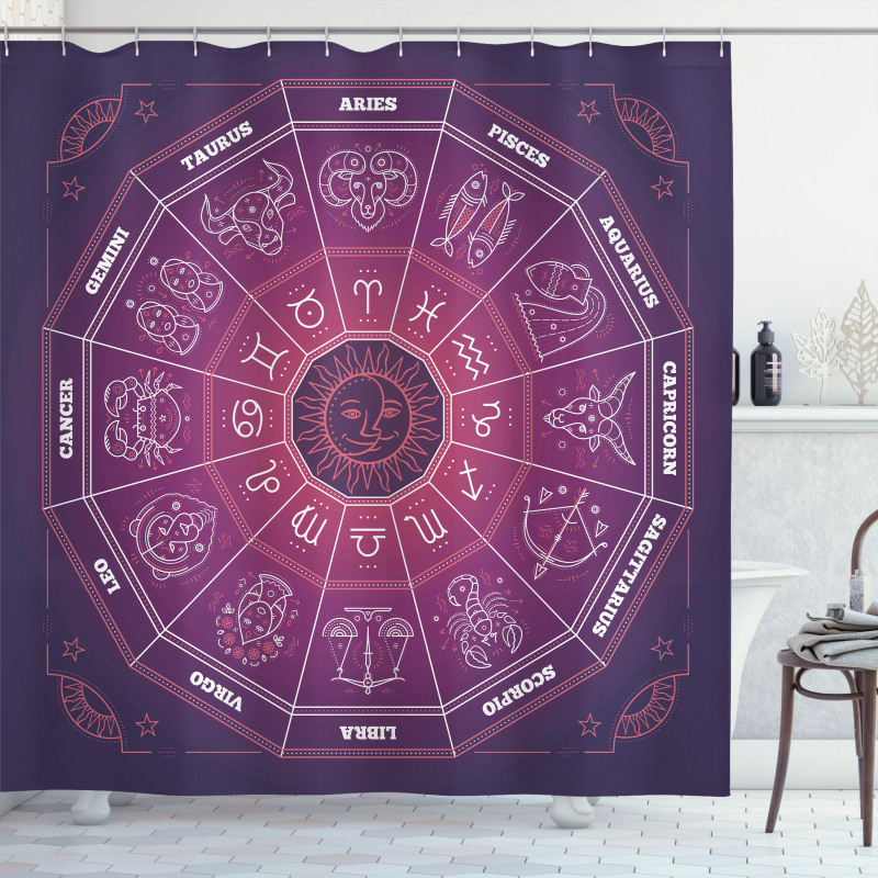 Colorful Astrology Signs Shower Curtain