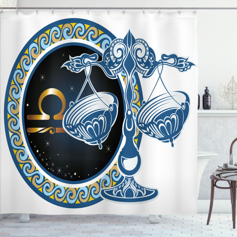 Libra Sign Astrological Shower Curtain
