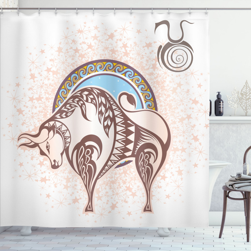 Taurus Astrology Shower Curtain