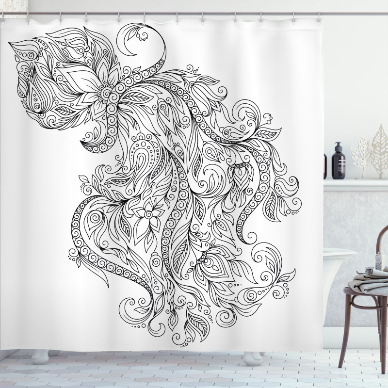 Floral Astrology Aquarius Shower Curtain