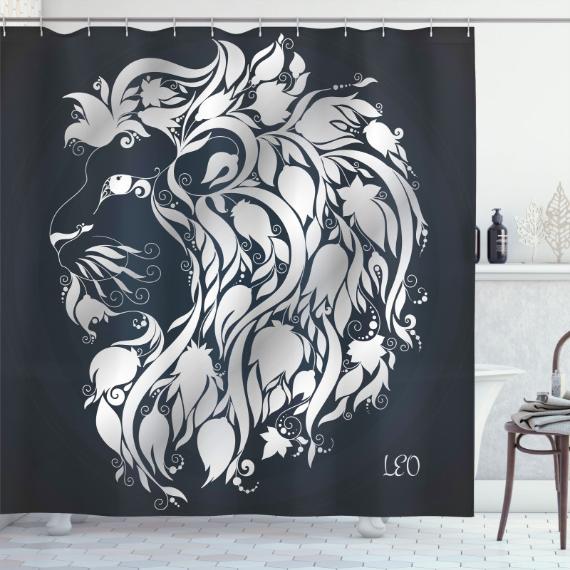 Leo Astrology Zodiac Shower Curtain