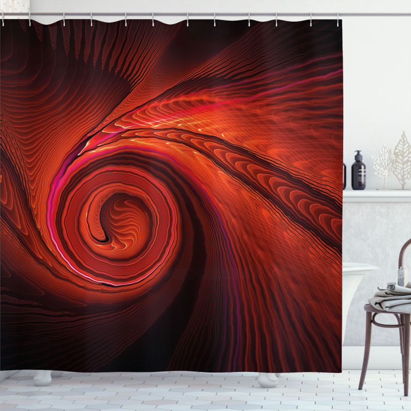 Surreal Waves Spiral Art Shower Curtain