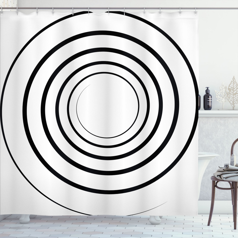 Spiral Shape Monochrome Shower Curtain