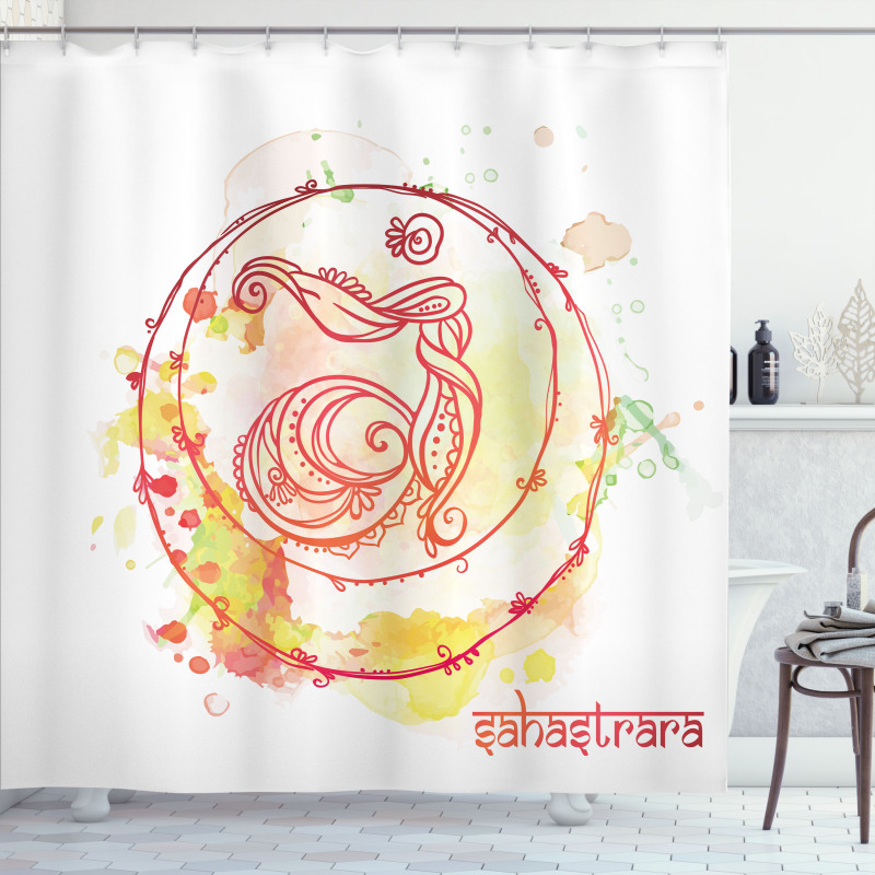 Yoga Chakra Drawn Shower Curtain