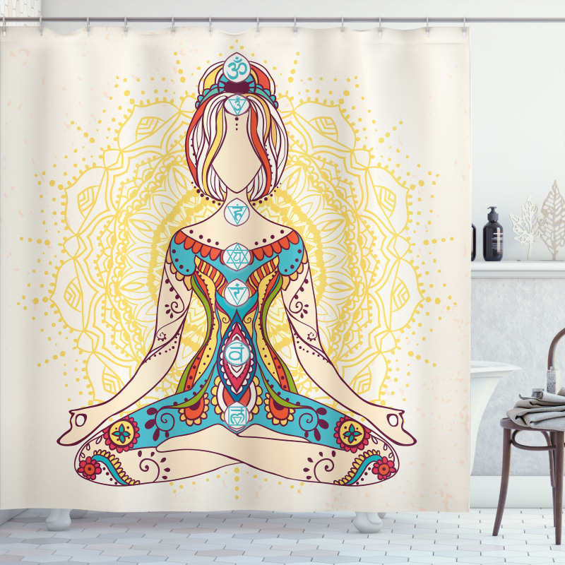 Lotus Pose Inner Peace Shower Curtain