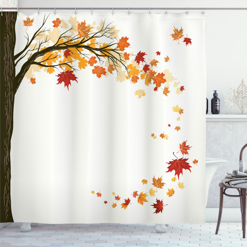 Flying Maple Leaf Seasons Shower Curtain